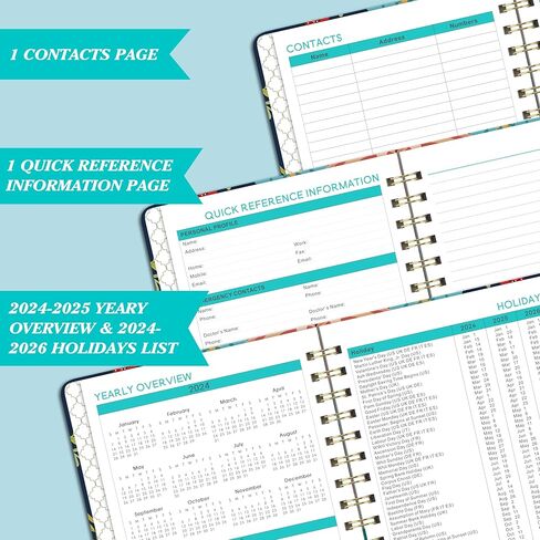 مخطط 2024-2025 - مخطط أكاديمي 2024-2025، يوليو 2024 - يونيو 2025، 8.5 بوصة × 6.4 بوصة، مخطط 2024-2025 مع 12 علامة تبويب شهرية، جيب داخلي in Kuwait