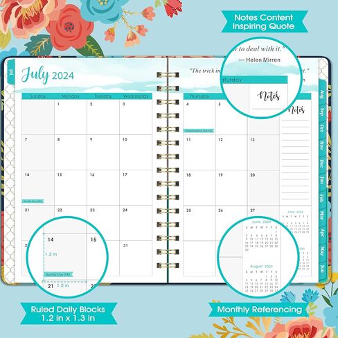 مخطط 2024-2025 - مخطط أكاديمي 2024-2025، يوليو 2024 - يونيو 2025، 8.5 بوصة × 6.4 بوصة، مخطط 2024-2025 مع 12 علامة تبويب شهرية، جيب داخلي in Kuwait