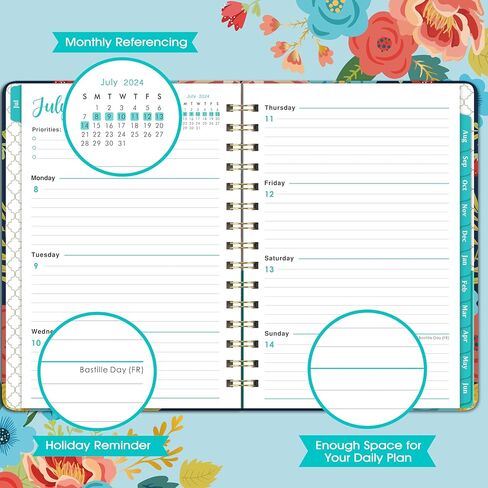 مخطط 2024-2025 - مخطط أكاديمي 2024-2025، يوليو 2024 - يونيو 2025، 8.5 بوصة × 6.4 بوصة، مخطط 2024-2025 مع 12 علامة تبويب شهرية، جيب داخلي in Kuwait