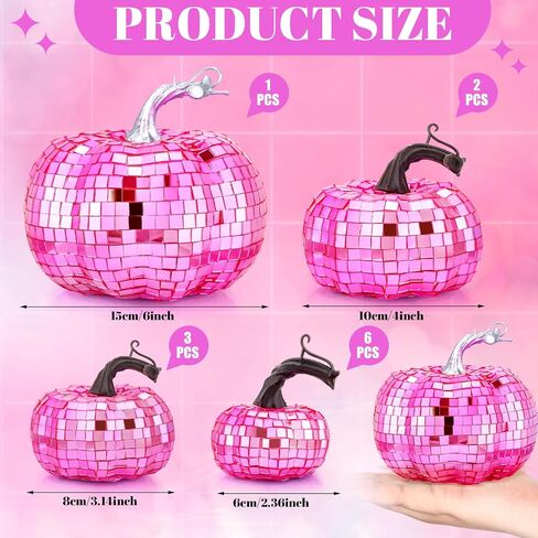 Lenwen 12 Pcs Artificial Disco Pumpkin Glitter Mirror Pumpkin Fall Farmhouse Hanging Ornament Harvest Pumpkin Decoration for Thanksgiving Decorating Table Centerpiece(Sliver) in Saudi Arabia