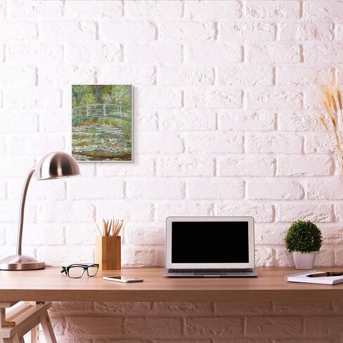 Stupell Industries Bridge Over Lilies Classic Painting, Design by Claude Monet Wall Art, 11x14, Grey Framed in Saudi Arabia