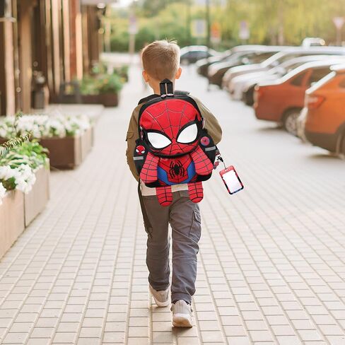 Spider Backpack - 11.4 Inch 3D Spider Backpack Black School Backpack Preschool Card Holder Badge Lightweight Waterproof Backpack For Kids 3-5 Years Old in Saudi Arabia