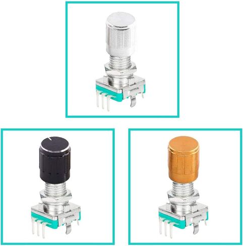 6PCS EC11 Rotary Encoder Code Switch 5Pins 20mm Digital Potentiometer Push Button Switch for Arduino with 6PCS Knob Cap in Saudi Arabia