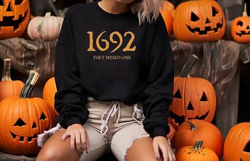 1692 They Missed One Halloween Shirts for Women Salem Witch Long Sleeve Shirt Halloween Hocus Pocus Pullover Tops in Saudi Arabia