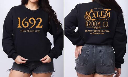 1692 They Missed One Halloween Shirts for Women Salem Witch Long Sleeve Shirt Halloween Hocus Pocus Pullover Tops in Saudi Arabia