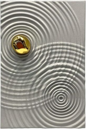 BrightA 3D الخشب جدار الفن الحد الأدنى جدار ديكور منحوتات الحائط الحديثة ديكور الخشب للجدار رمادي فاتح جدار ديكور الكرة المعدنية الذهبية لغرفة الطعام غرفة المعيشة ديكور 23.6 "× 35.4" in Kuwait