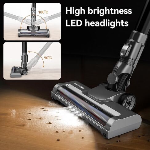 مكنسة كهربائية لاسلكية، مكنسة كهربائية لاسلكية بقوة 400 وات/30 كيلو باسكال مع شاشة LED، وقت تشغيل 40 دقيقة، كوب غبار سعة 1.2 لتر، مكنسة كهربائية خفيفة الوزن وفائقة الهدوء للسجاد والأرضيات، المنزل، تنظيف شعر الحيوانات الأليفة in Saudi Arabia