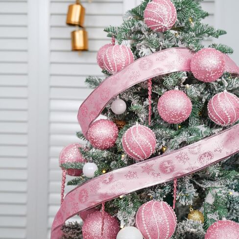 3.15" Christmas Ball Ornaments 12pcs Sequin Christmas Balls Shatterproof Christmas Tree Ornaments Glitter Christmas Ornaments Plastic Hanging Pearl Balls for Xmas Trees,Holiday Party(Champagne) in Saudi Arabia