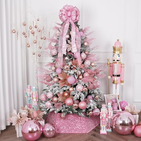 3.15" Christmas Ball Ornaments 12pcs Sequin Christmas Balls Shatterproof Christmas Tree Ornaments Glitter Christmas Ornaments Plastic Hanging Pearl Balls for Xmas Trees,Holiday Party(Champagne) in Saudi Arabia