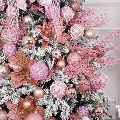 3.15" Christmas Ball Ornaments 12pcs Sequin Christmas Balls Shatterproof Christmas Tree Ornaments Glitter Christmas Ornaments Plastic Hanging Pearl Balls for Xmas Trees,Holiday Party(Champagne) in Saudi Arabia