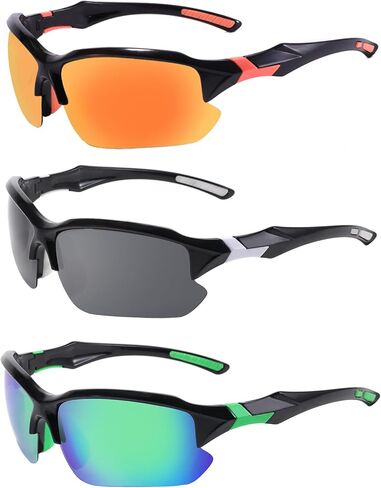 MALIDAK Polarized Sunglasses Men, Cycling Sun Glasses for Men Womens Youth, UV400 Protection Sports Sunglasses for Baseball in Kuwait