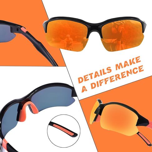 MALIDAK Polarized Sunglasses Men, Cycling Sun Glasses for Men Womens Youth, UV400 Protection Sports Sunglasses for Baseball in Kuwait