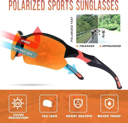 MALIDAK Polarized Sunglasses Men, Cycling Sun Glasses for Men Womens Youth, UV400 Protection Sports Sunglasses for Baseball in Kuwait