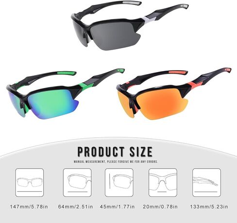 MALIDAK Polarized Sunglasses Men, Cycling Sun Glasses for Men Womens Youth, UV400 Protection Sports Sunglasses for Baseball in Kuwait