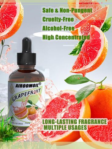 Pure Grapefruit Essential Oil - Fresh Citrus Scent Aromatherapy for Diffusers, Candle Soap Making, Massage Oil 4 Fl Oz in Saudi Arabia