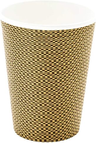 Restaurantware 12 Ounce Disposable Coffee Cups 500 Spiral Wall Hot Cups For Coffee - Lids Sold Separately Rolled Rim Paper Insulated Coffee Cups Mocha Pin Print For Coffee Tea And More in Saudi Arabia