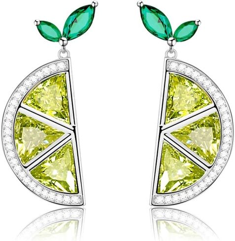 Hefanny Delicate Fashion Love lock Pineapple Rainbow Bow Colorful flowers Strawberry Grape Pomegranate Lemon Stud Earrings for Women Girls 14K Gold-plated Cute Cubic Zirconia Stud Earrings Fruit Shape Sterling Silver Hypoallergenic Jewelry Gift (Cherry CZ in Kuwait