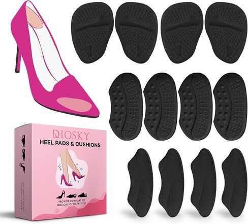 Heel Pads for Shoes, Metatarsal Pads Women, Ball of Foot Cushions for High Heels Comfort Pads Shoe Inserts Shoe Filler for Too Big Shoes (Apricot & Black) in Saudi Arabia