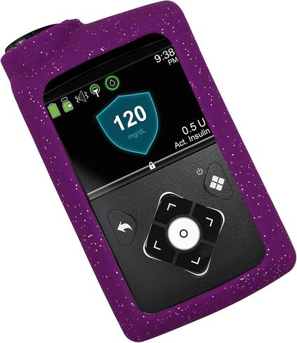 Premium Glitter Silicone Cover Soft Case for Medtronic Insulin Pumps (MiniMed 630G MiniMed 640G MiniMed 650G MiniMed 670G MiniMed 770G MiniMed 780G) (Purple) in Kuwait