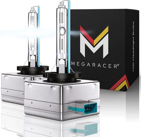 Mega Racer D1R/D1S HID Headlight Bulb - 6000K Diamond White 35W Xenon Light Metal Stents IP68 Waterproof, Pack of 2 in Saudi Arabia