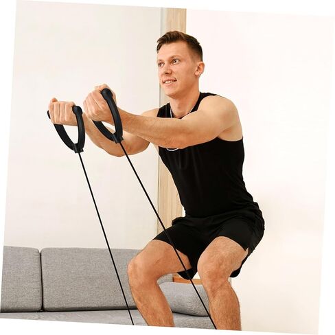 زوج واحد من أربطة مقاومة السائر مع مقابض لملحقات معدات اللياقة البدنية - حبال التمرين لآلة السائر، والتمرين، والتدريب، وتنعيم العضلات، واستخدام صالة الألعاب الرياضية in Kuwait