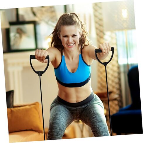 زوج واحد من أربطة مقاومة السائر مع مقابض لملحقات معدات اللياقة البدنية - حبال التمرين لآلة السائر، والتمرين، والتدريب، وتنعيم العضلات، واستخدام صالة الألعاب الرياضية in Kuwait