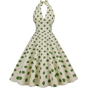Shin Fashion Women'sVintage Dress 1950s Halter Retro Cocktail Evening Dress