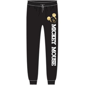 Disney Mickey Mouse Junior Varsity Terry Cloth Sweat Pajama Pants - Black White S