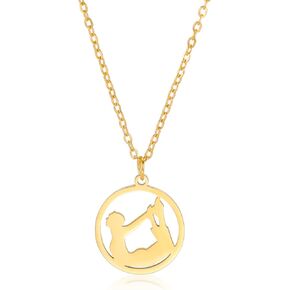 VASSAGO Gymnast Charm Necklace Gymnastics Gifts for Girls Flipping Gymnastics Sport Heart Pendant Necklace Stainless Steel Inspirational Jewelry Gifts for Women Gymnasts Coaches Sport Ballerina