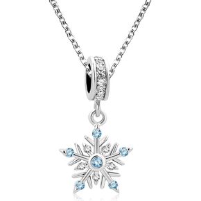 Women Snowflake Charm Pendant Necklace for Girl Mom Grandma Sister Christmas Birthday