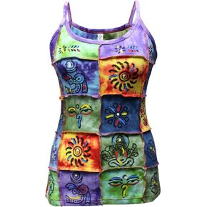 Womens Tyedye Patch Hippie Tops