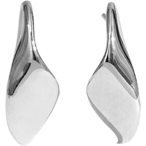 Amazon Essentials Rhodium or Yellow Gold Plated Brass Twisted Half Hoop Earrings
