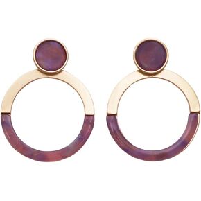Rosemarie Collections Women's Lucite Disc and Hoop Geometric Drop Earrings 2.25 Inches