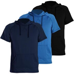Gary Com Men's Short Sleeve Hoodie T-Shirt Pullover Workout Sweatshirt with Kangaroo Pocket in Kuwait