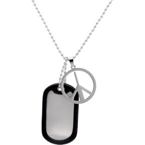 27" Stainless Steel Military Dog Tag Necklace for Men