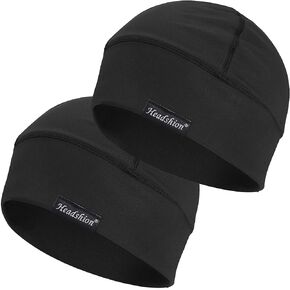 Headshion Cooling Skull Caps for Men Women,2-Pack Lightweight Beanie Helmet Liner Sleep Cap