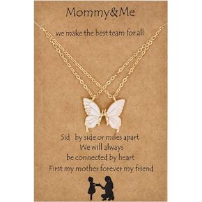 Butterfly Matching Necklaces For Bff Sister Mother Daughter, Long Distance Relationship Gifts, Friendship Necklaces For 2 Girls