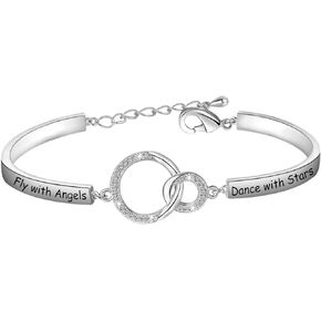 POTIY Memorial Bracelet Sympathy Gift Fly with Angels Dance with Stars Bracelet Loss Jewelry Remembrance Loss of Mom Dad