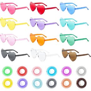 Erweicet 24 Pcs Heart Sunglasses for Women Bachelorette Party Sun Glasses for Adults Party Favors
