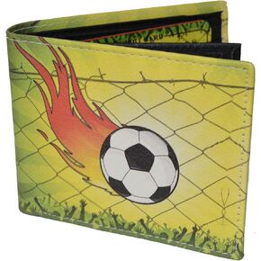 Leatherboss PU Leather Soccer Sports Printed Credit Card Cash Holder Wallet