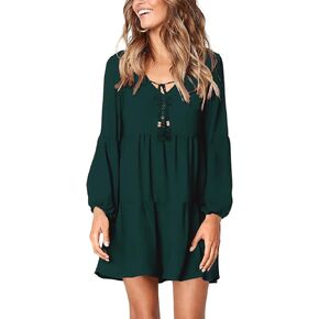 Women's Dress Summer Floral Print Short Sleeve V Neck Beach Swimsuit Cover Ups Casual Boho Swing Loose Vacation Dress