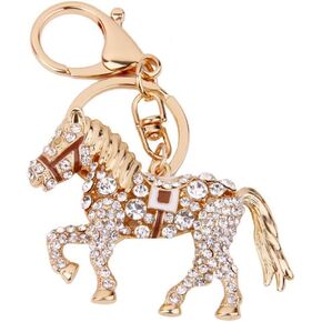 BESTOYARD Rhinestone Horse Pendant Car Bag Handbag Keyring Keychain Charm Key Chain Gift
