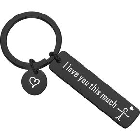 PLITI Mother's Day Keyring Gifts I Love You This Much Heart Keychain Women's Pendant Best Gift for Mommy Grandma