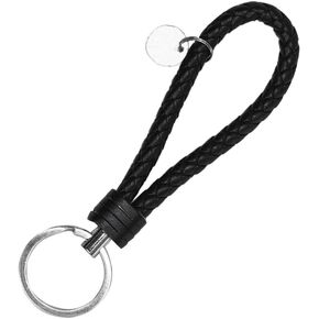 idain Woven Leather Car Keychain Handmade Rope Keys Strap Fashion Key Chain for Women Men with Alloy Key Rings