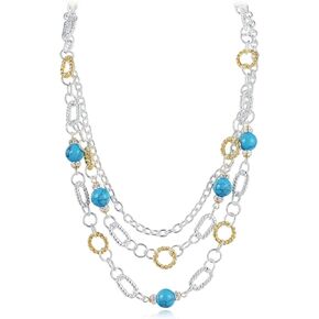 UNY Designer Inspired Short Necklace 46cm Rhinestone 3 Strand Classic Elegant Vintage Cable Wire Jewelry