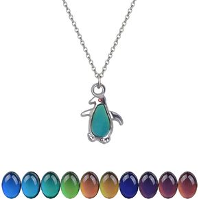 Ocean Color Changing Necklace Temperature Sensing Necklace Color Changing Mood Jewelry for Women Girls Sea Animal Lover Gifts