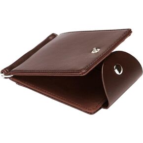 Slim Wallet for Men With Money Clip, Minimalist Blocking Slim Bifold Leather Wallet Clip, Front Pocket Slim Men's Small Wallet Card Holder (Black)