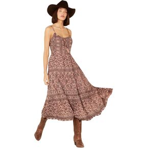 Angie Women's Overdye Tie Neck Strappy Back Tiered Skirt Maxi Dress in Saudi Arabia