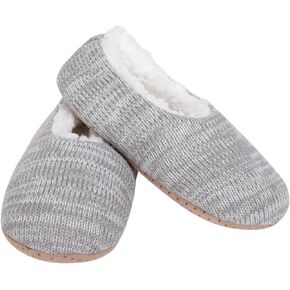 Elanze Designs Simple Knit Womens Plush Lined Cozy Non Slip Indoor Soft Slipper