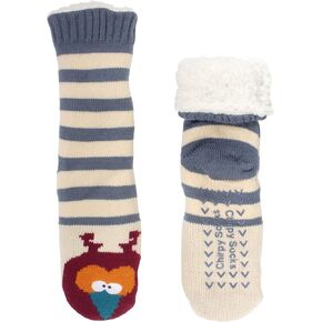 BambooMN Extra Thick Cozy Fuzzy Animal Thermal Cabin Plush Fleece-lined Knitted Crew Socks